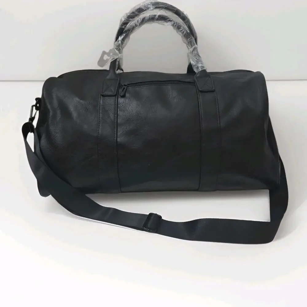 Premium PU Leather Travel Duffle Bag Men Women Weekender Overnight HandBag